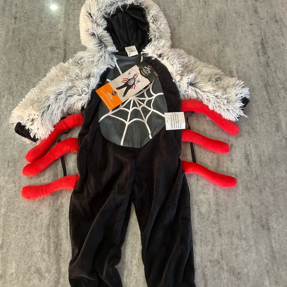 Hyde and Eek Fuzzy Spider Costume for Kids - size 18-24M